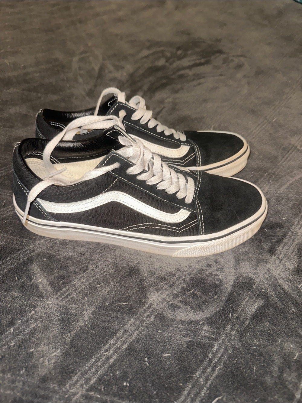 Vans Black and White Low-Top Canvas Sneakers